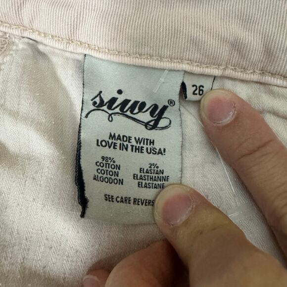 Siwy Pink Denim Cutoff Shorts Size 26 Frayed Hem Heart Pocket Distressed - Picture 2 of 8